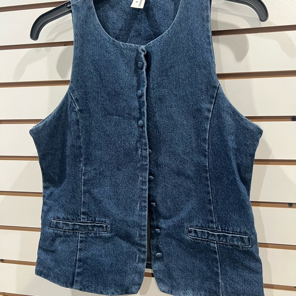 Denim Button-Up Vest